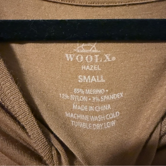 WoolX Hazel Tunic Merino Wool Long Sleeve Brown Top - Picture 4 of 5